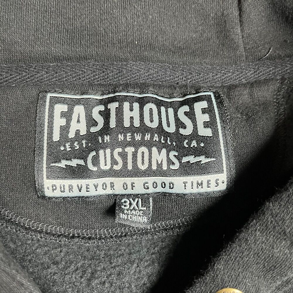 Fasthouse Speed Shop Iron Steed Hoodie‎ Black 3XL Pullover Graphic Moto - Picture 8 of 12